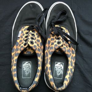 Gently used cheetah print Vans